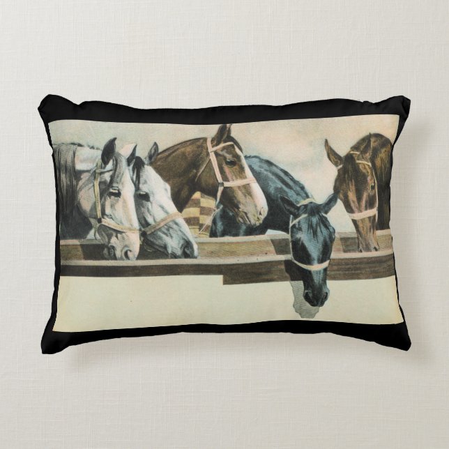 Hästar tillsammans prydnadskudde (Framsidan)