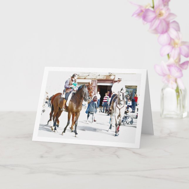 Hästar utanför Spanish Bar Kort (Orkide)