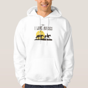 Hästar vid solnedgång hoodie