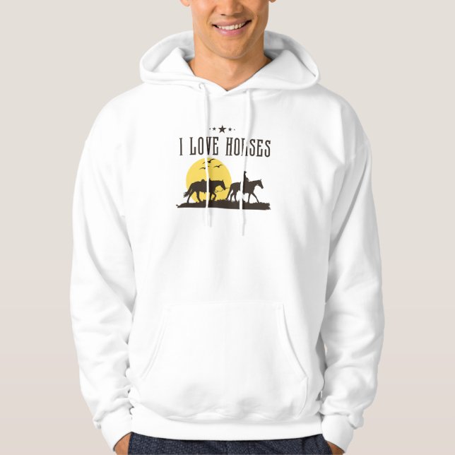 Hästar vid solnedgång hoodie (Framsida)