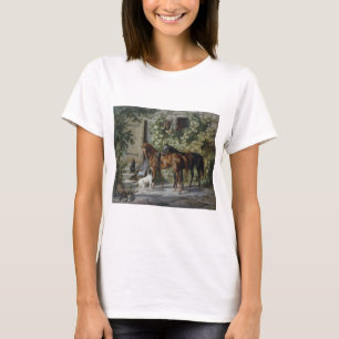Hästar vid verandan (av Albrecht Adam) T Shirt