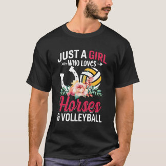 Hästar Volleyball bara en Vem Kärlek T Shirt