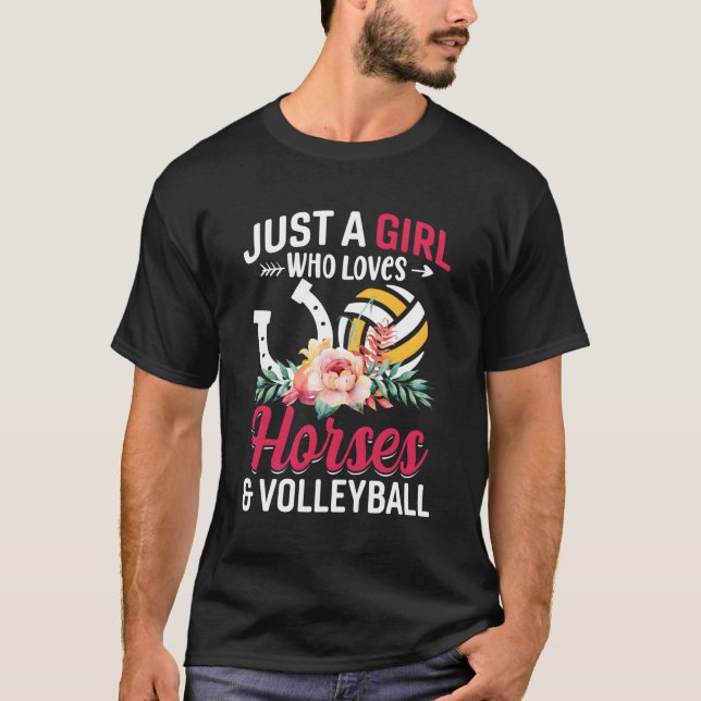 Hästar Volleyball bara en Vem Kärlek T Shirt (Framsida)