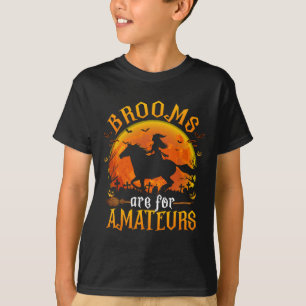 Hästar Witch Halloween Funny Brooms är för Amateu T Shirt
