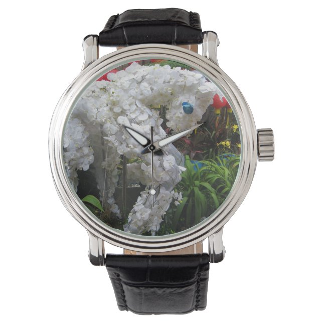 Häståret | 春 節 馬 ... Kinesisk blomtopp Armbandsur (Framsida)