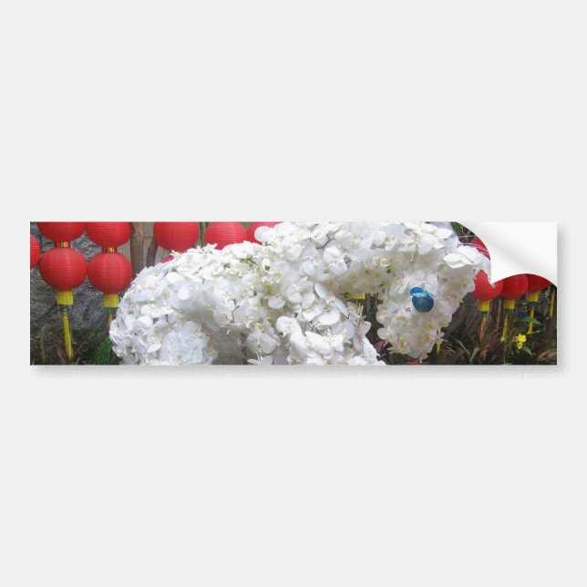 Häståret | 春 節 馬 ... Kinesisk blomtopp Bildekal (Framsidan)