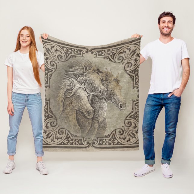 Hästarna Fleecefilt (På plats)