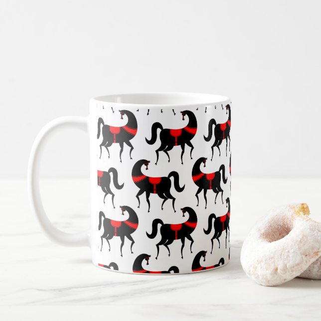 Hästars skönhet, present till hästälskare kaffemugg (Med munk)
