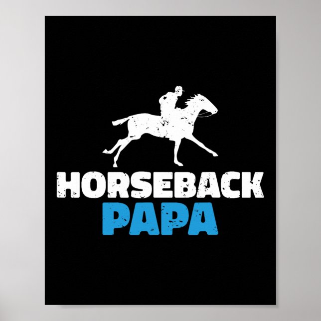Hästbacke Pappa Häst Ridning  Poster (Framsidan)