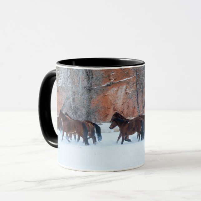 Hästbesättning i Snö Mugg (Framsida vänster)