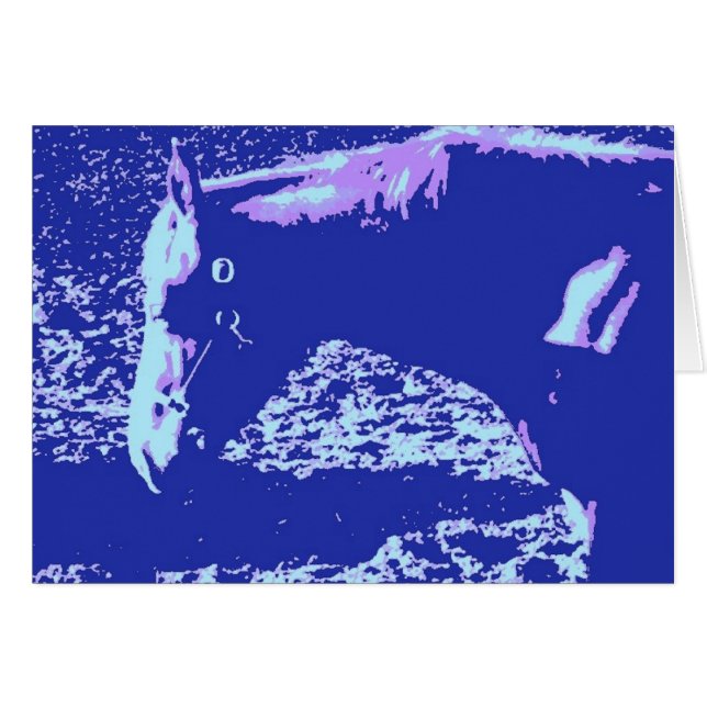 Hästbetande poppgrafik hälsningskort (Framsidan Horizontal)