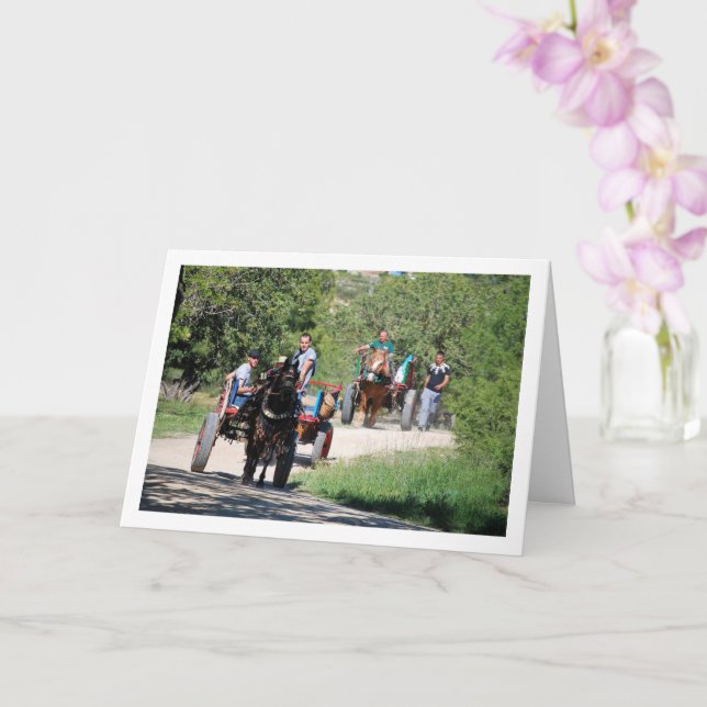 Hästbilar i parken kort (Orkide)