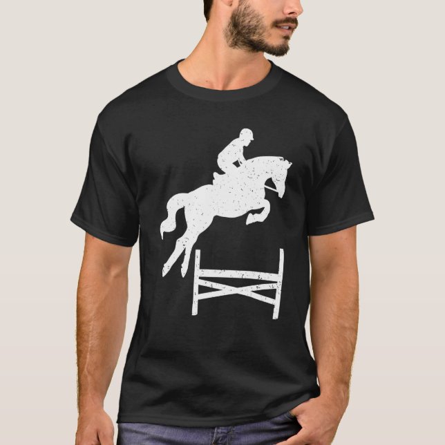 Hästbildspel Hoppvis front Equestrian ShowhoppingC T Shirt (Framsida)