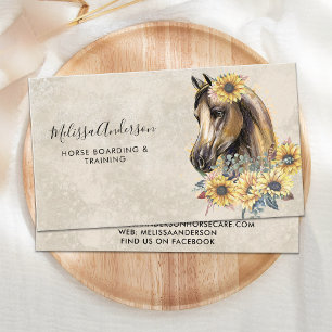 Hästblommor (Equine Vintage Horse Sunblommor Eques Visitkort