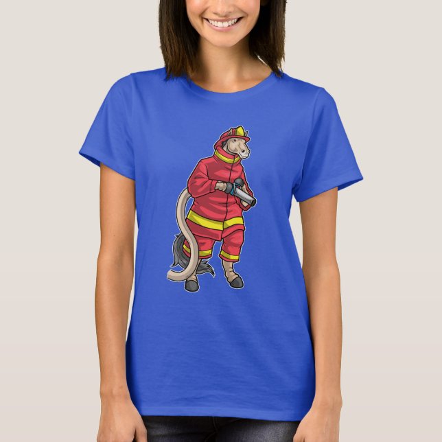 Hästbrandman Brandslang T Shirt (Framsida)