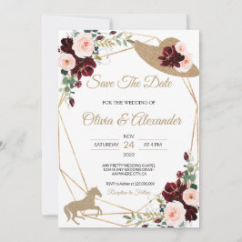 Hästbröllop Save The Date Inbjudningar