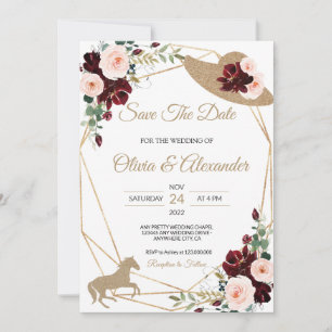 Hästbröllop Save The Date Inbjudningar