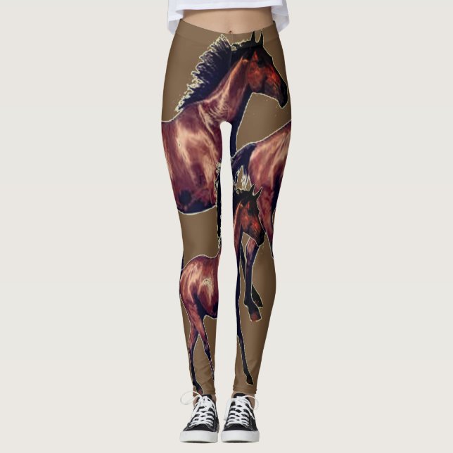 Hästdamasker Leggings (Framsida)