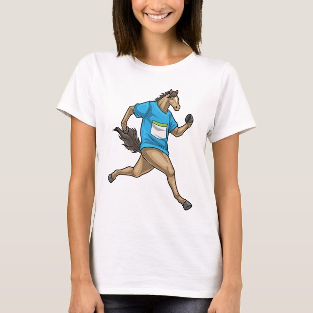 Hästdeltagare som springer sport t shirt (Framsida)