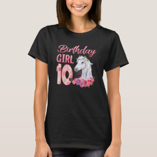 Hästdjur 10:e födelsedagskalan 10 år gammal t shirt