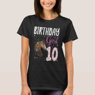 Hästdjur 10:e födelsedagstjejen 10-åring t shirt