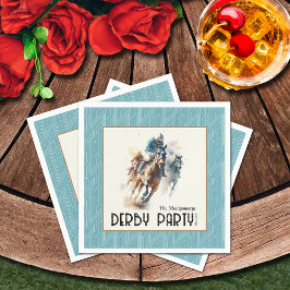 Hästdjur av rasras Derby Party Aqua Pappersservett