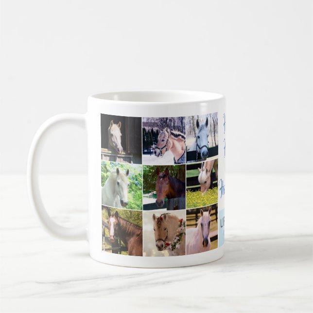 Hästdjur - hälsa och lycka - hjord kaffemugg (Vänster)