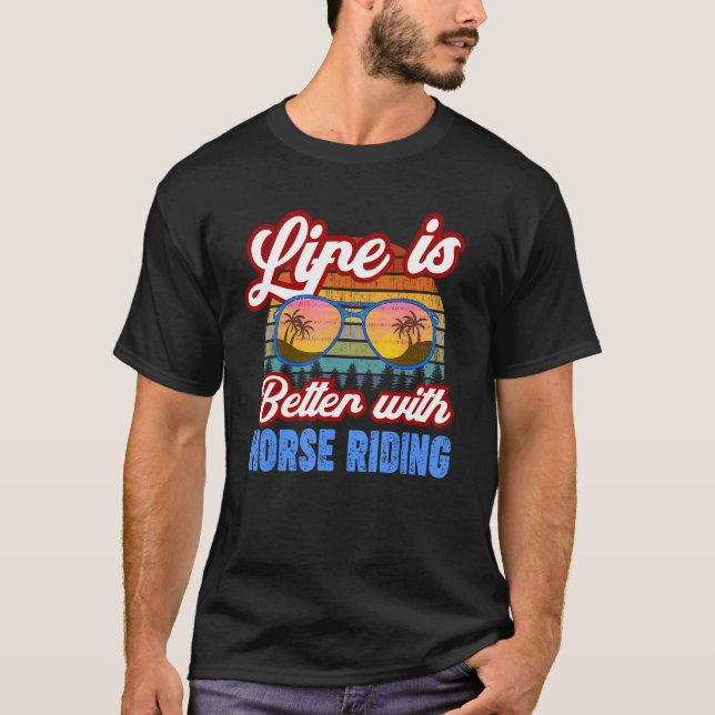 Hästdjur med hästkapplöpning t shirt (Framsida)