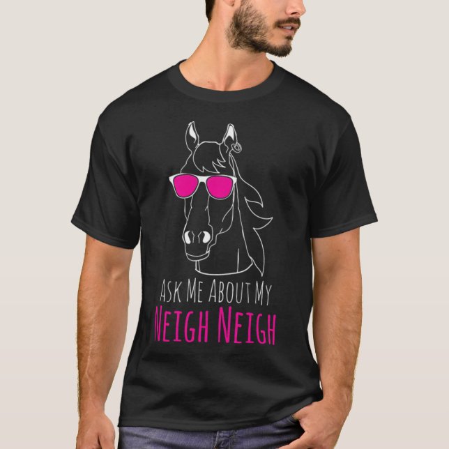 Hästdjur roliga  t shirt (Framsida)