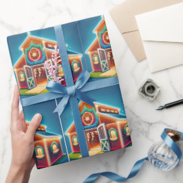 Hästdjur som dekorerats för jul och hästar presentpapper