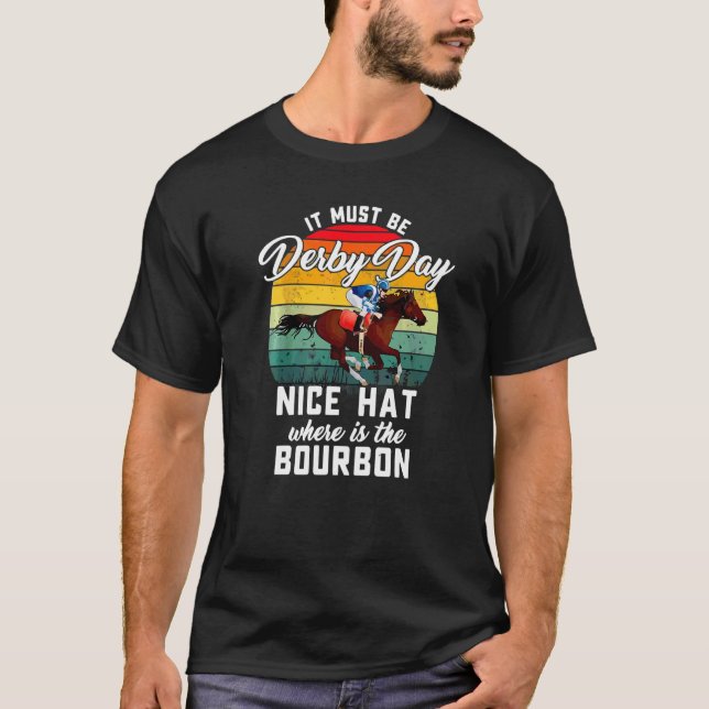 Hästdjurens Tävla skall vara Derby Day Ky Derby Ho T Shirt (Framsida)