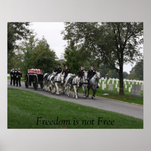 Hästdragen caisson Arlington Cemetery Poster