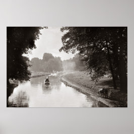 Hästdragen narrowboat Watford UK Poster