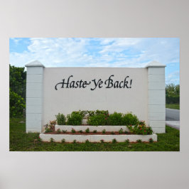 Haste Ye Back-skylt, Bahamas Poster