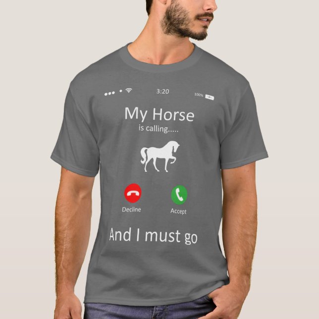Hästen är rolig t shirt (Framsida)