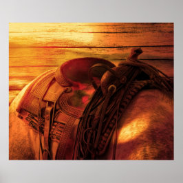 Hästen är tillbaka med western sadel poster