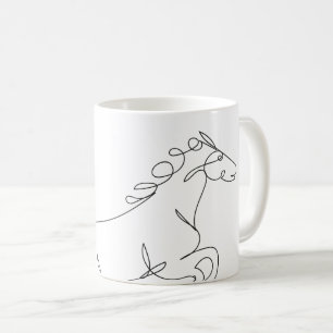 Hästen fodrar teckningen kaffemugg