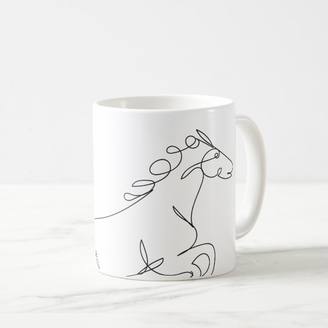 Hästen fodrar teckningen kaffemugg (Framsida höger)