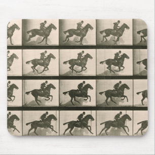 Hästen i Rörelse Tidigt Vintage Rörelse Bild Musmatta