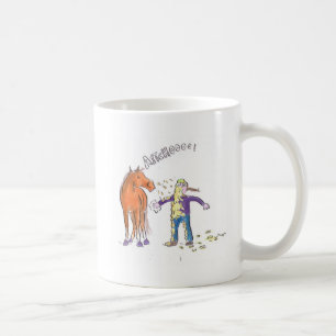 Hästen nysar den roliga tecknaden kaffemugg