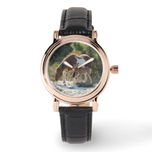 Hästen och fölet fotograferar armbandsur