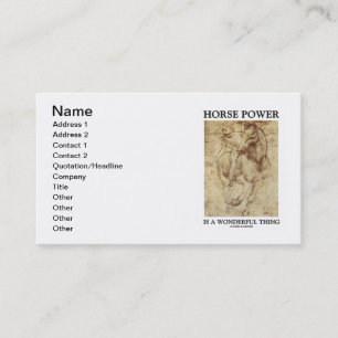 Hästen Power är en underbar sak (den Da Vinci Visitkort