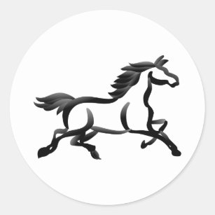 Hästen skisserar runt klistermärke