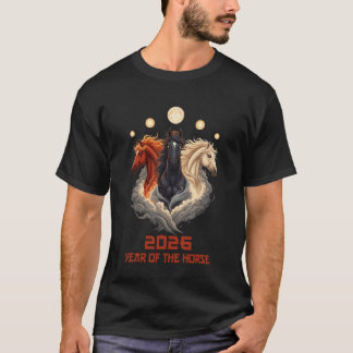 Hästens år 2026 Gott kinesiskt lunisolarår Häst T Shirt