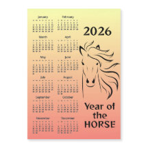Hästens år 2026 Kalender Magnetkort