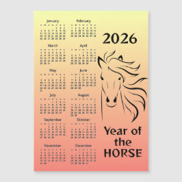 Hästens år 2026 Kalender Magnetkort