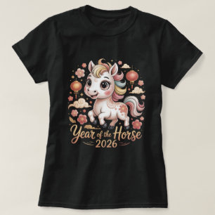 Hästens år 2026 Kinesiskt nyår T-shirt Söt