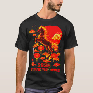Hästens år Lunar kinesiskt nyår Eldhäst T Shirt