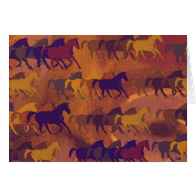 hästfarm mönster hälsningskort (Framsidan Horizontal)