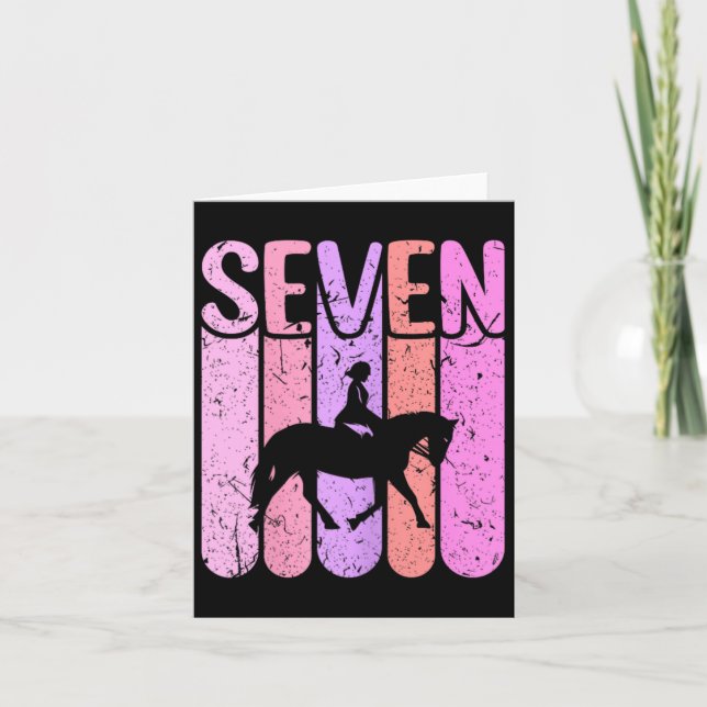 Hästflicka 7-årsdag Ridning  Kort (Framsida)